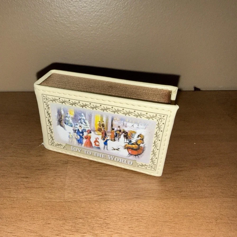 Miniature Musical Christmas Book Joy to the World Animated Train Village Scene